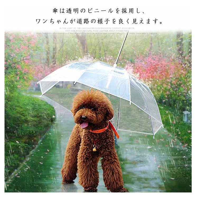 minana / ペット用 傘 ペットアンブレラ 小型犬 中型犬 チェーン付き 